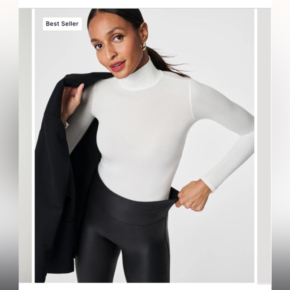 SPANX - COMFORTABLE FAUX LEATHER LEGGINGS - SIZE XS - Picture 4 of 9